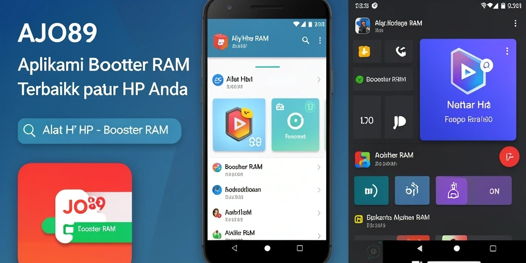 Screenshot AJO89 menampilkan antarmuka sederhana untuk pengoptimalan RAM.