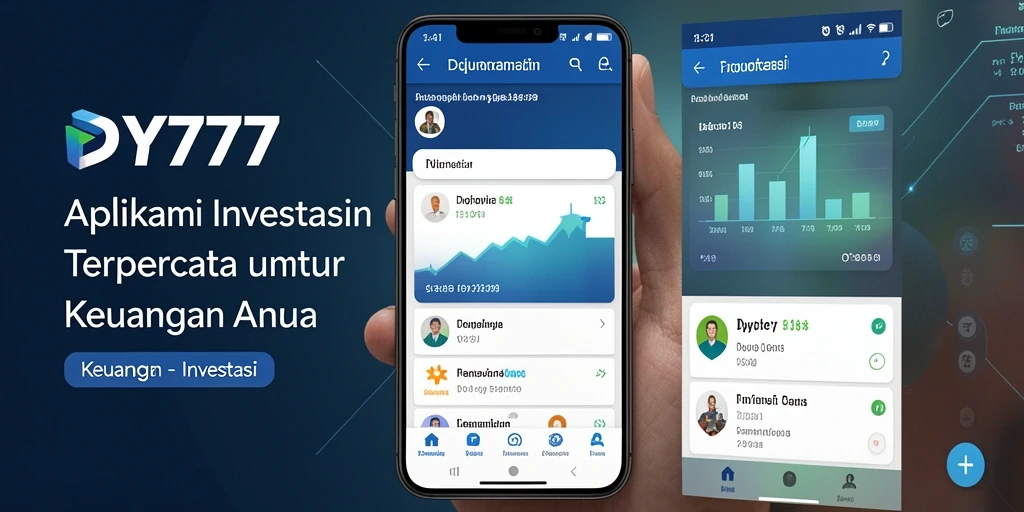 Antarmuka aplikasi DY777 yang menampilkan grafik investasi.
